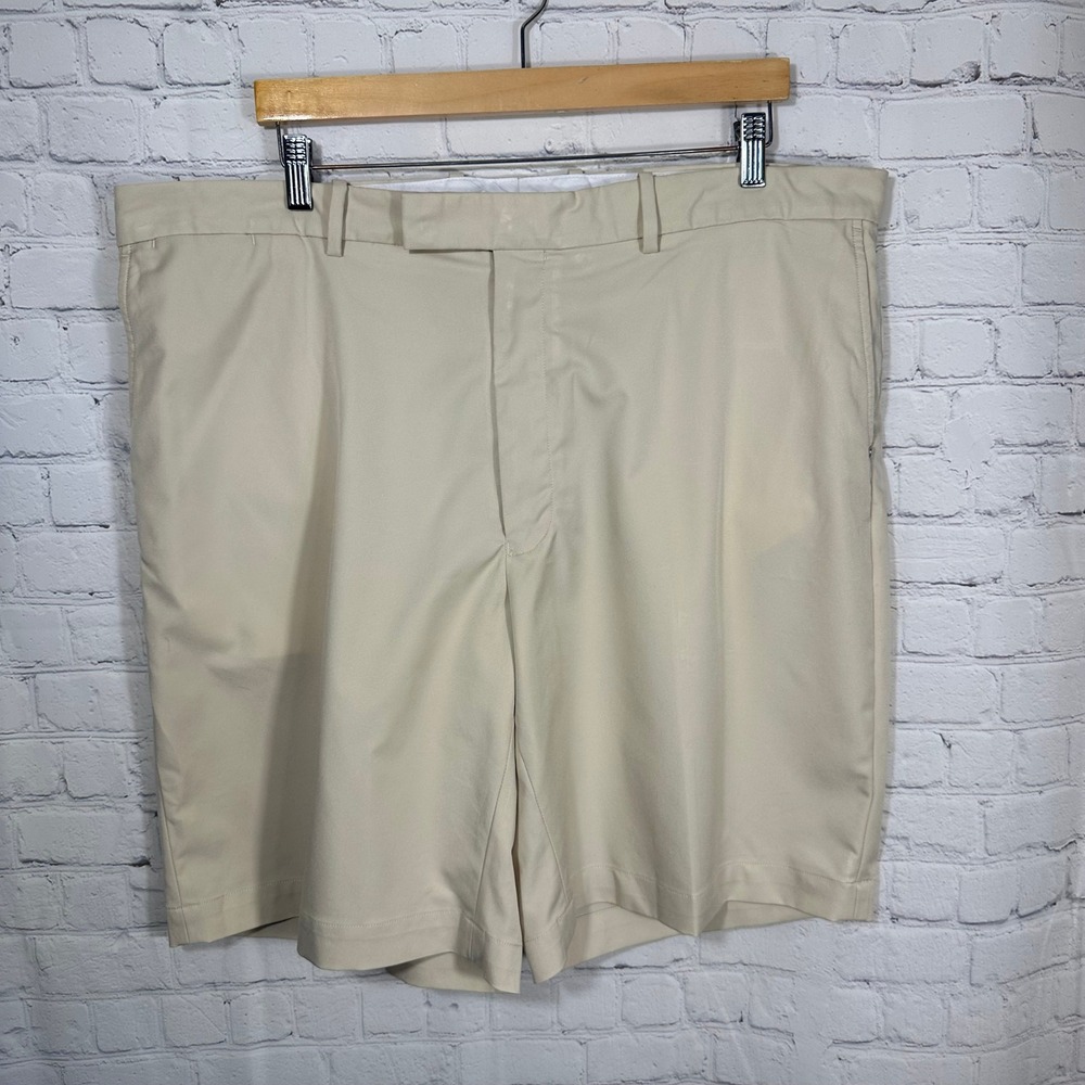 RLX Ralph Lauren Mens Golf Shorts Beige Khaki Flat Front Size 42 Polyester